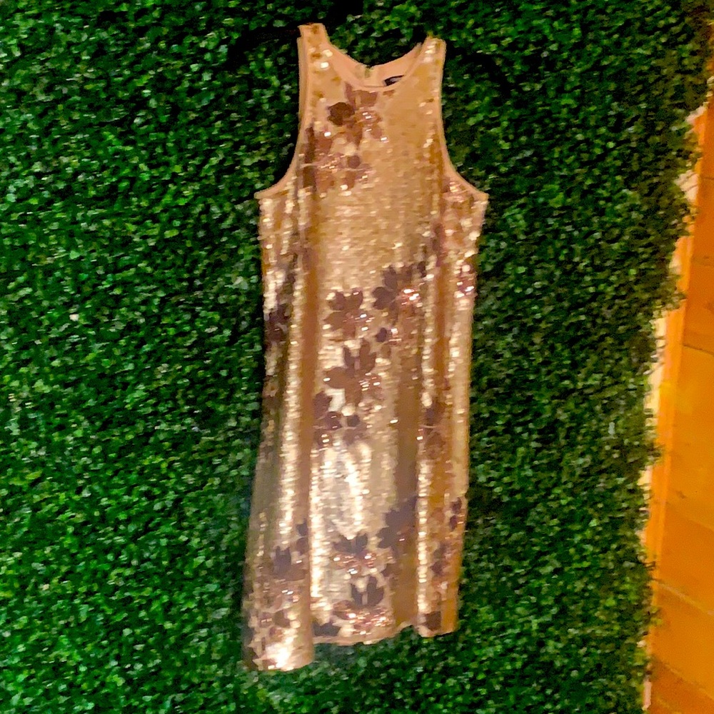 Copper Sequin Cocktail Dress